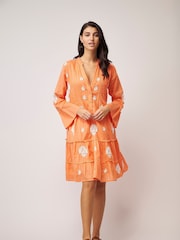 Dream Orange Embroidered Lobster Mini Dress - Image 2 of 2