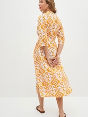 Dream Yellow Ikigai Print Midi Dress - Image 2 of 4