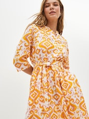 Dream Yellow Ikigai Print Midi Dress - Image 3 of 4