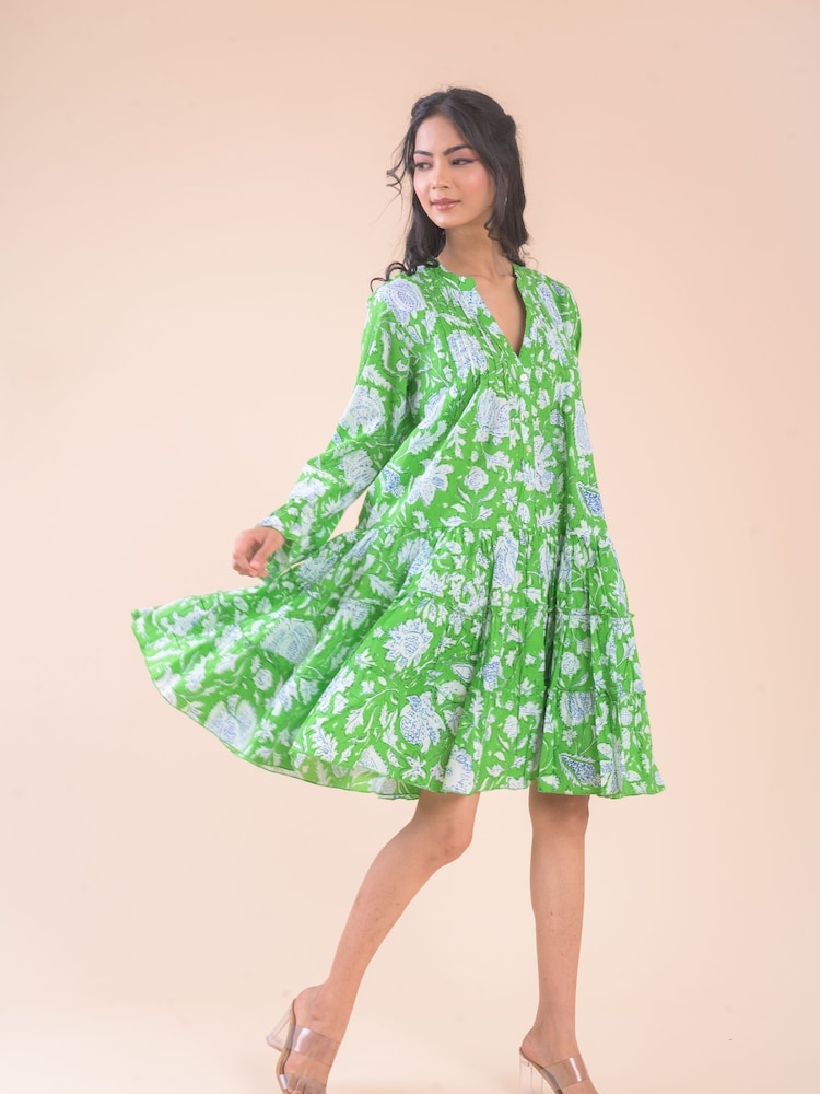 Dream Green Lobster Flower Mini Dress - Image 1 of 3