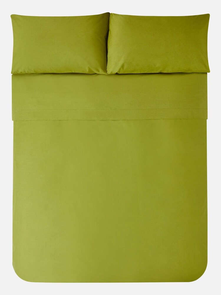 Jasper Conran London Spinach Green Flat 100% Cotton 300 Thread Sheet - Image 2 of 3