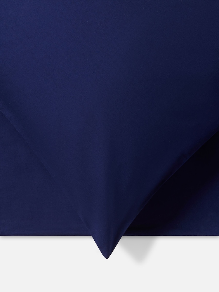 Jasper Conran London Navy Blue Flat Cotton 300 Thread Sheet - Image 5 of 5