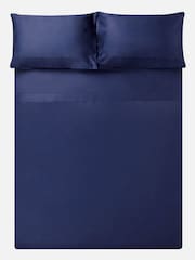 Jasper Conran London Navy Blue 500 Thread Count SUPIMA® Flat Sheet - Image 3 of 3