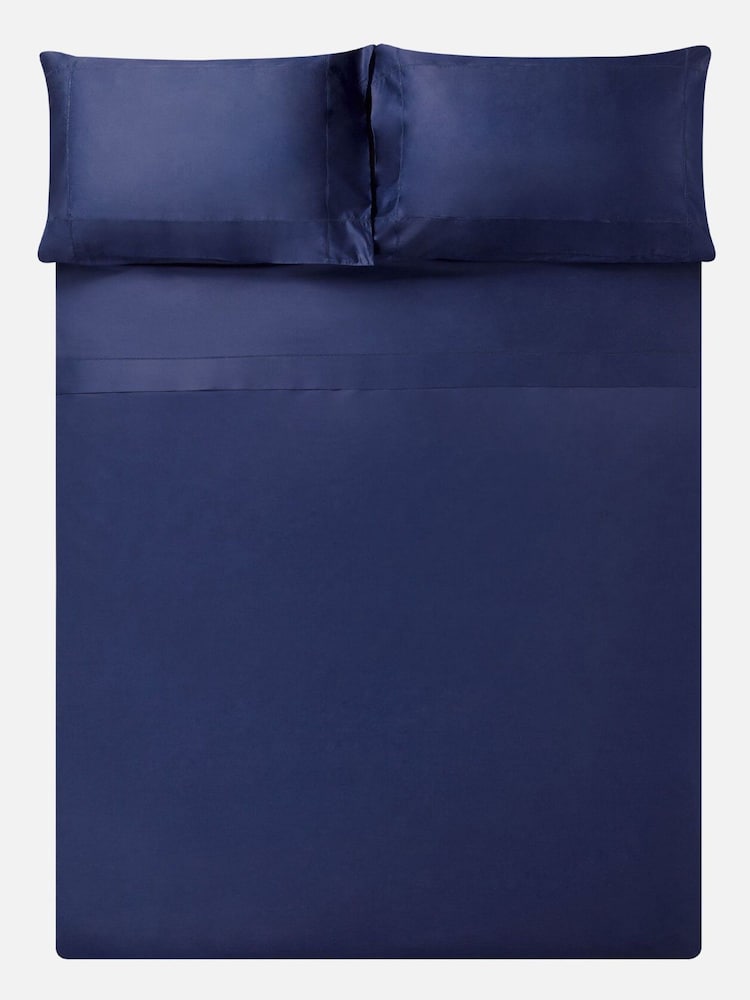 Jasper Conran London Navy Blue 500 Thread Count SUPIMA® Flat Sheet - Image 3 of 3