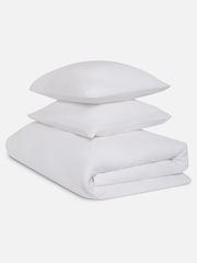 Jasper Conran London White Soft Textured Dobby Weave 100% Cotton Duvet Cover and Pillowcase Set - Image 4 of 5