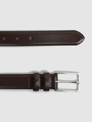Reiss Chocolate Dante Smooth Leather Belt - Image 3 of 4