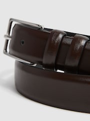 Reiss Chocolate Dante Smooth Leather Belt - Image 4 of 4