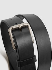 Reiss Black Grayson Leather Rivet Belt - Image 4 of 4