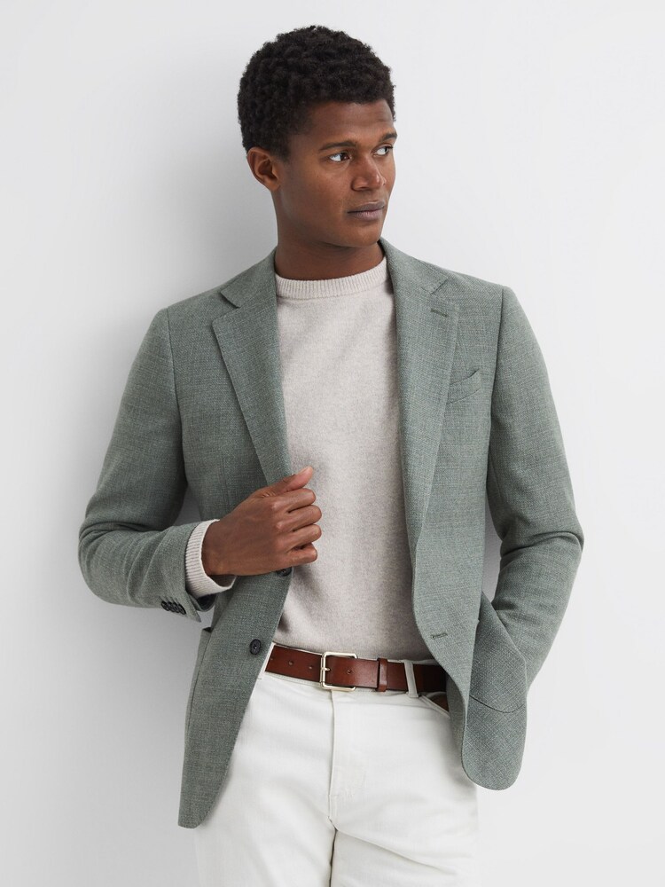 Reiss Tan Grayson Leather Rivet Belt - Image 2 of 4
