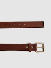 Reiss Tan Grayson Leather Rivet Belt - Image 3 of 4