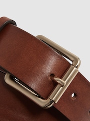 Reiss Tan Grayson Leather Rivet Belt - Image 4 of 4