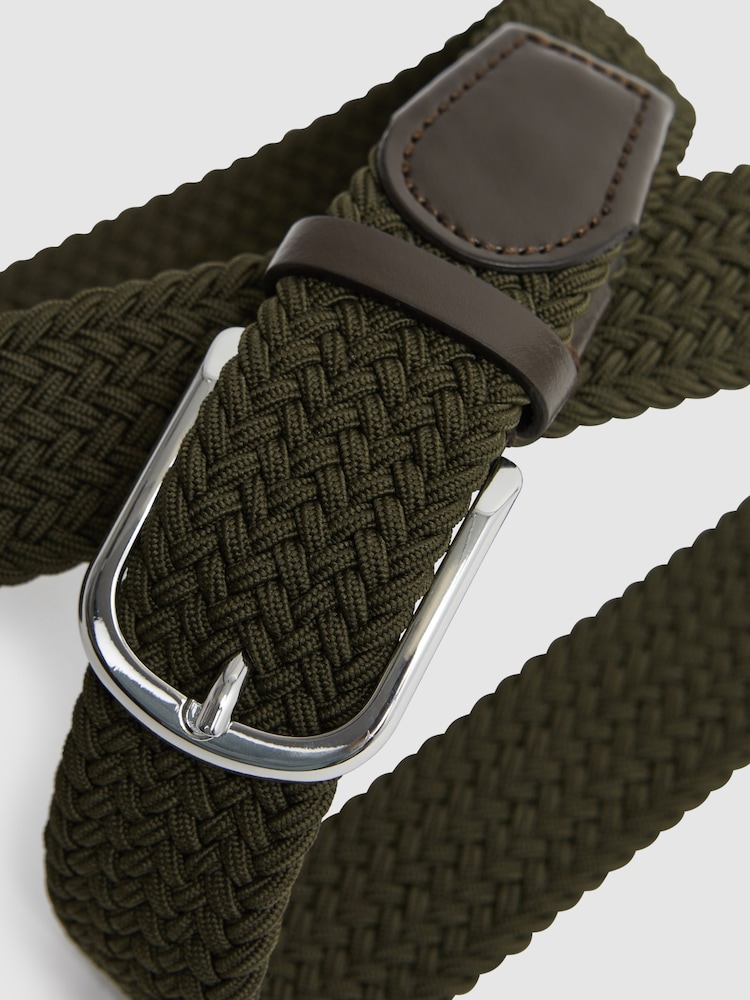 Reiss Khaki Elmont Woven Belt - Image 4 of 4 Reiss Khaki Elmont Woven Belt - Image 4 of 4