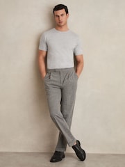 Серый меланж - Reiss хлопковая футболка с круглым вырезом - Image 3 of 5