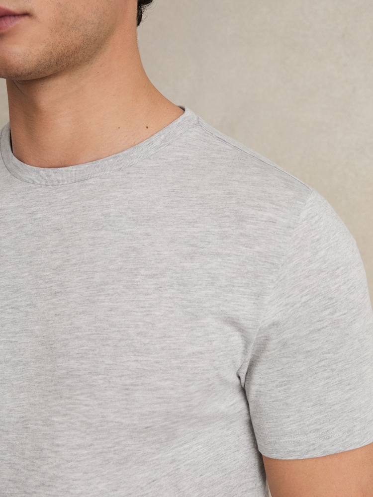 Grijs gemêleerd - Reiss Bless T-shirt met ronde hals in gemêleerde kleur - Image 4 of 5