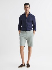 Reiss Soft Sage Wicket S Short Length Casual Chino Shorts - Image 3 of 6