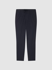 Reiss Navy Flip Slim Fit Drawstring Waistband Trousers - Image 2 of 6