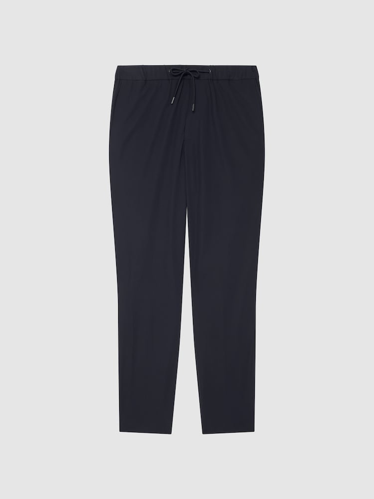 Reiss Navy Flip Slim Fit Drawstring Waistband Trousers - Image 2 of 6