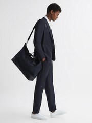 Reiss Navy Flip Slim Fit Drawstring Waistband Trousers - Image 3 of 6
