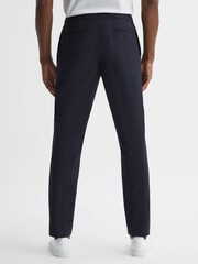 Reiss Navy Flip Slim Fit Drawstring Waistband Trousers - Image 5 of 6