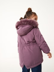 Purple Shower Resistant Faux Fur Trim Parka (3mths-7yrs) - Image 5 of 10