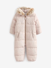 Pink Foil Star Shower Resistant Printed Snowsuit (3mths-7yrs) - Image 6 of 7