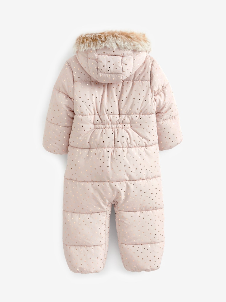 Pink Foil Star Shower Resistant Printed Snowsuit (3mths-7yrs) - Image 7 of 7