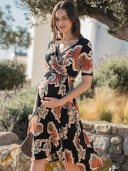 Seraphine Mock Wrap Front A-Line Maternity Dress - Image 3 of 6