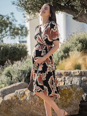 Seraphine Mock Wrap Front A-Line Maternity Dress - Image 4 of 6
