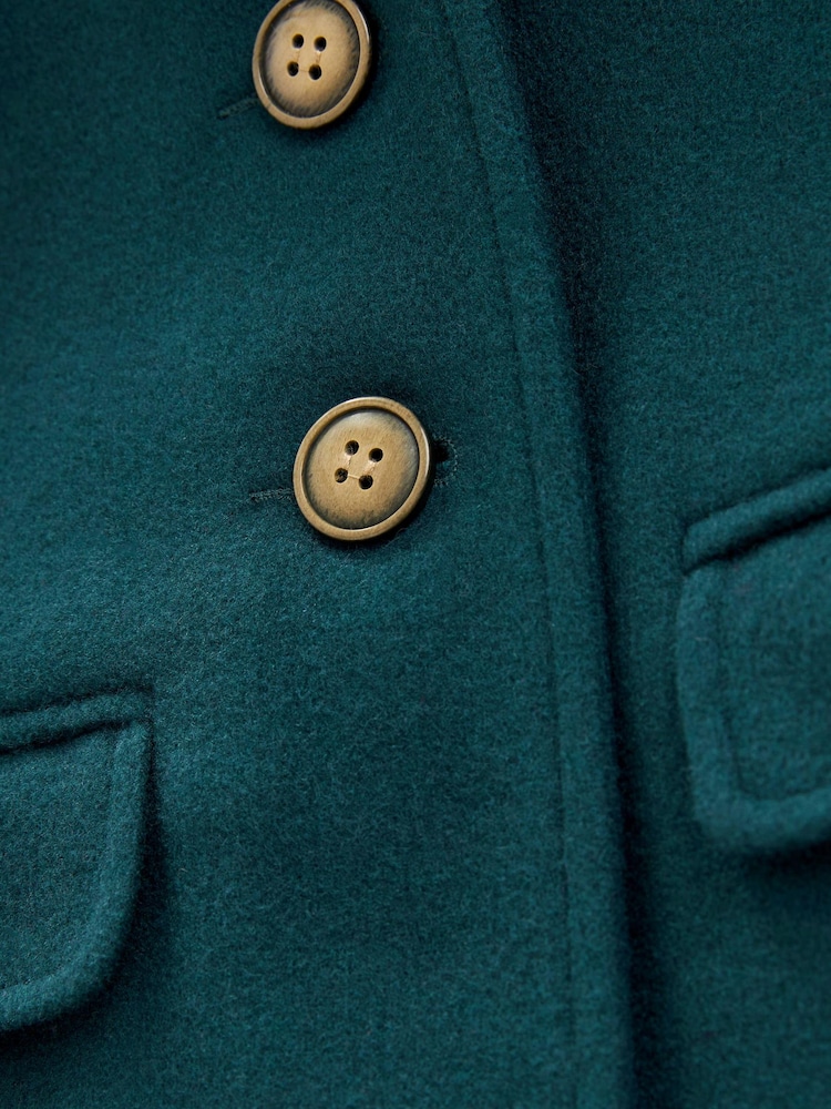 Teal Blue Wool Mix Coat (3mths-7yrs) - Image 9 of 9 Teal Blue Wool Mix Coat (3mths-7yrs) - Image 9 of 9