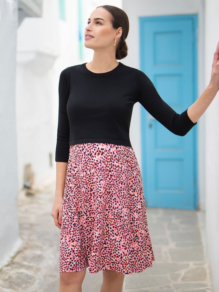 Seraphine Pink Dress With Detachable Knit Top And Woven Skirt - Image 1 of 8
