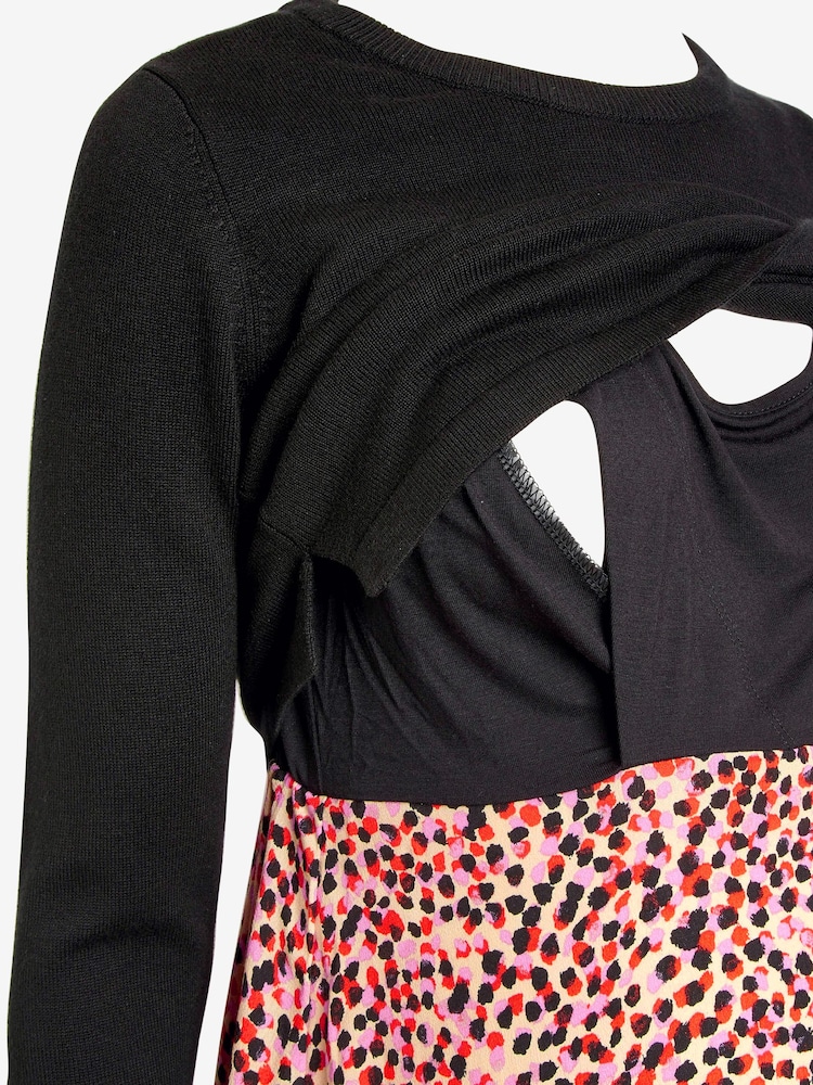 Seraphine Pink Dress With Detachable Knit Top And Woven Skirt - Image 8 of 8