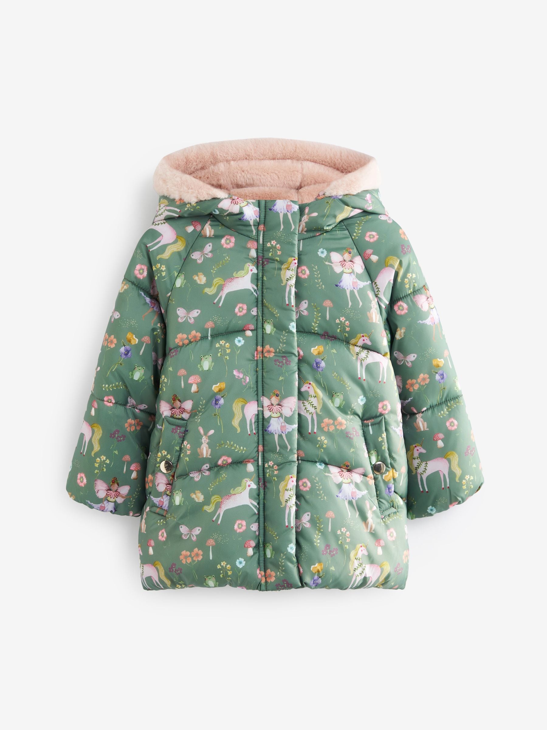 Buy Khaki Green Printed Shower Resistant Padded Coat 3mths 7yrs from Next Luxembourg