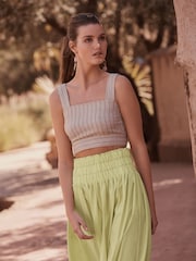 Yellow Elasticated Waist Midi Skirt - Image 4 of 5