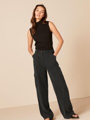 Black Tailored Utility Cargo Straight Trousers - Image 1 of 5