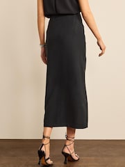 Schwarz - Tailored-Midirock mit Utility-Detail - Bild 3 von 5