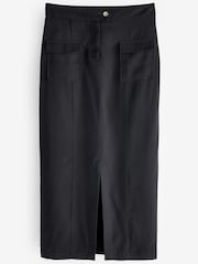 Schwarz - Tailored-Midirock mit Utility-Detail - Bild 5 von 5