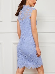 Blue Lace Mini Shift Dress - Image 3 of 5