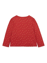 M&Co Weihnachts-T-Shirt mit Rentier und Taschendesign, Rot - Bild 2 von 3