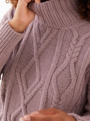 FatFace Purple Celia Longline Jumper - Image 3 of 4