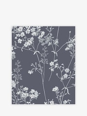 Navy Blue Leaf 10M Wallpaper Wallpaper - Image 2 of 4