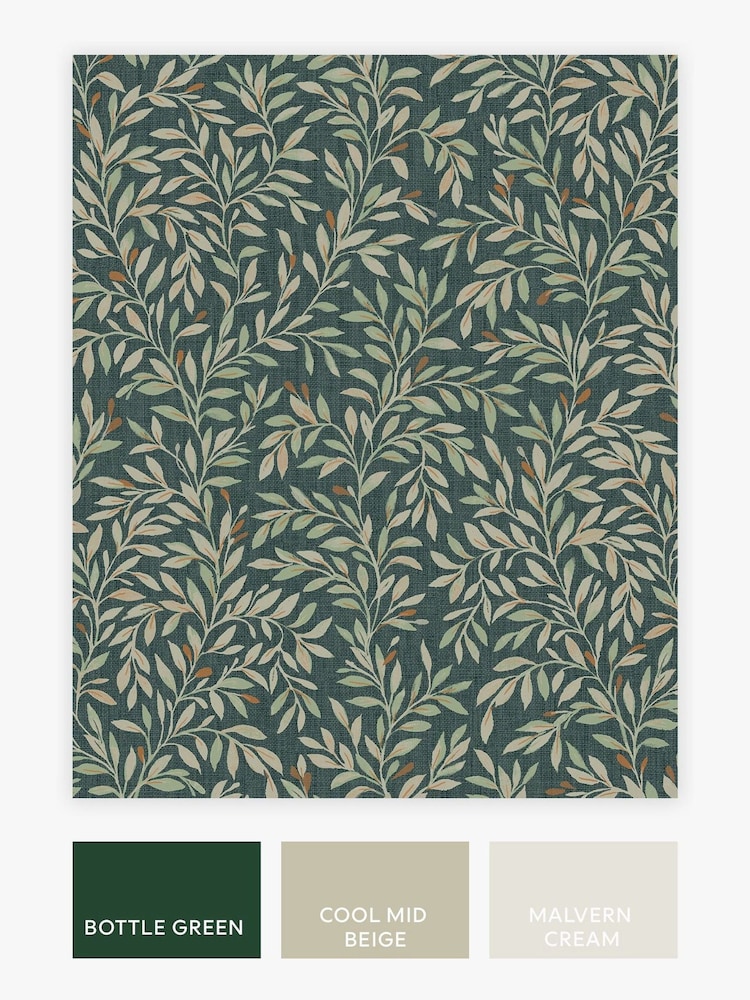 Papel pintado de 10 m con diseño de hojas y florecillas - Imagen 2 de 4