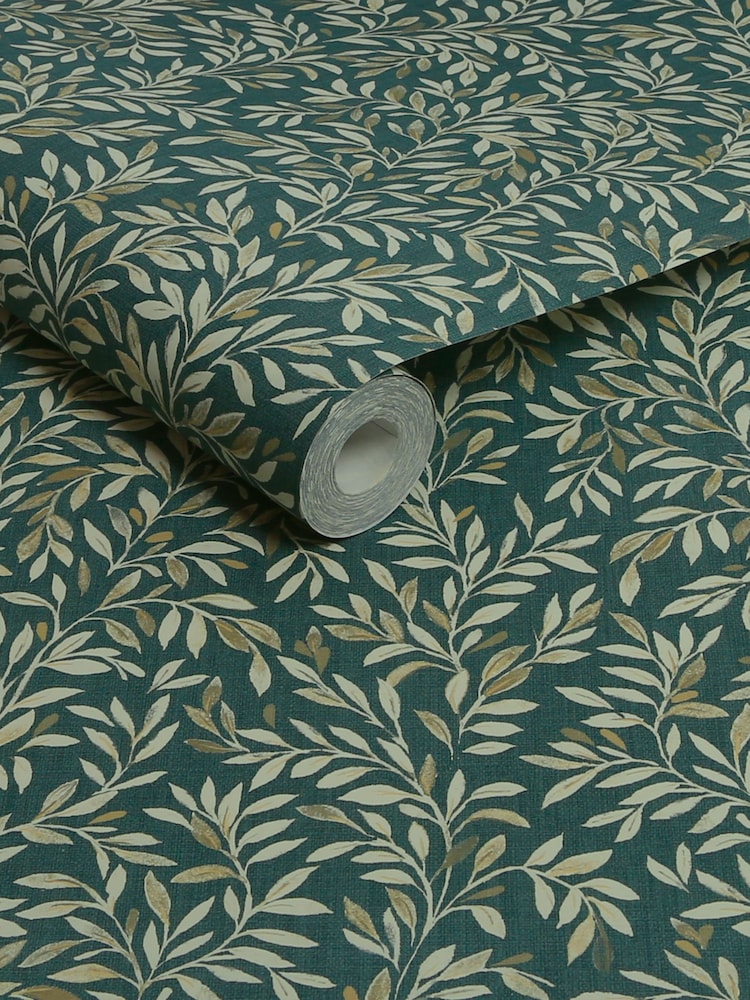 Papel pintado de 10 m con diseño de hojas y florecillas - Imagen 4 de 4