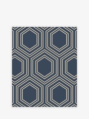 Navy Blue Honeycomb Geo 10M Wallpaper - Image 3 of 4