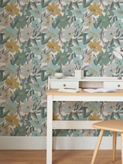 Yellow Hot House Floral Sunshine 10M Wallpaper - Image 1 of 4