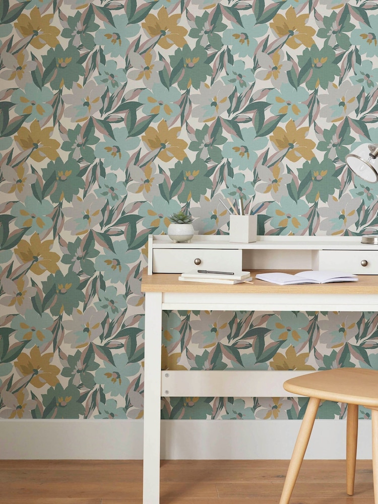 Yellow Hot House Floral Sunshine 10M Wallpaper - Image 1 of 4