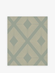 Sage Green Deco Triangle 10M Wallpaper - Image 3 of 4