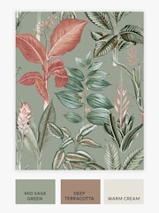 Papel pintado de 10 metros con diseño de hojas - Imagen 2 de 4