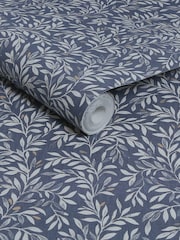 Navy Blue Ditsy Leaf 10M Wallpaper - Image 4 of 4