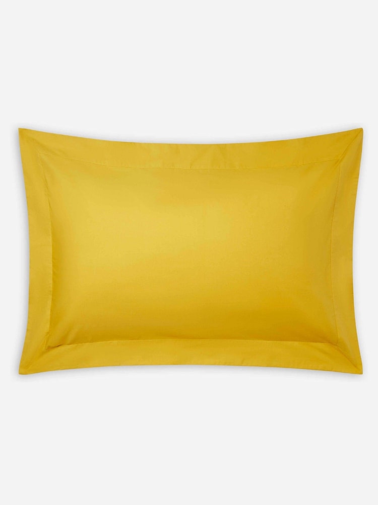 Jasper Conran London Yellow 300 Thread Count Percale 100% Cotton Oxford Pillowcase - Image 2 of 3