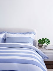 Jasper Conran London Blue Woven Pinstripe Oxford 100% Cotton Pillowcase - Image 2 of 5